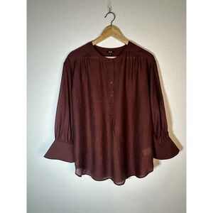 Wine Colored Blouse Express NWT Size medium Flared Sleeve